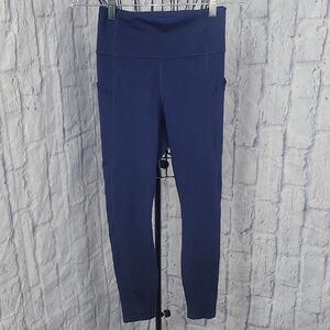 Fabletics Oasis High‎ Waist Pureluxe Pocket Navy Leggings Waist 28